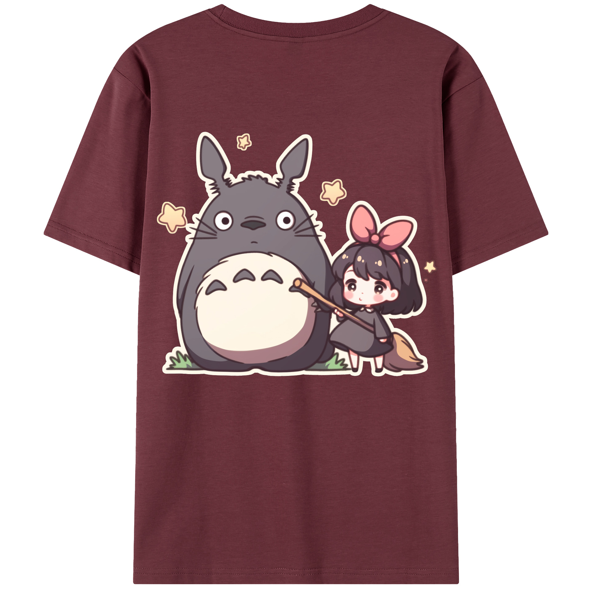 （画像用） となりのトトロ 草壁メイ 草壁サツキ My Neighbor Totoro Satsuki Kusakabe Mei Kusakabe 綿100％半袖Tシャツ（背面プリント）